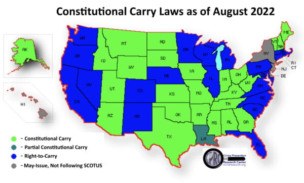 Firearms Training and States with Constitutional Carry Laws